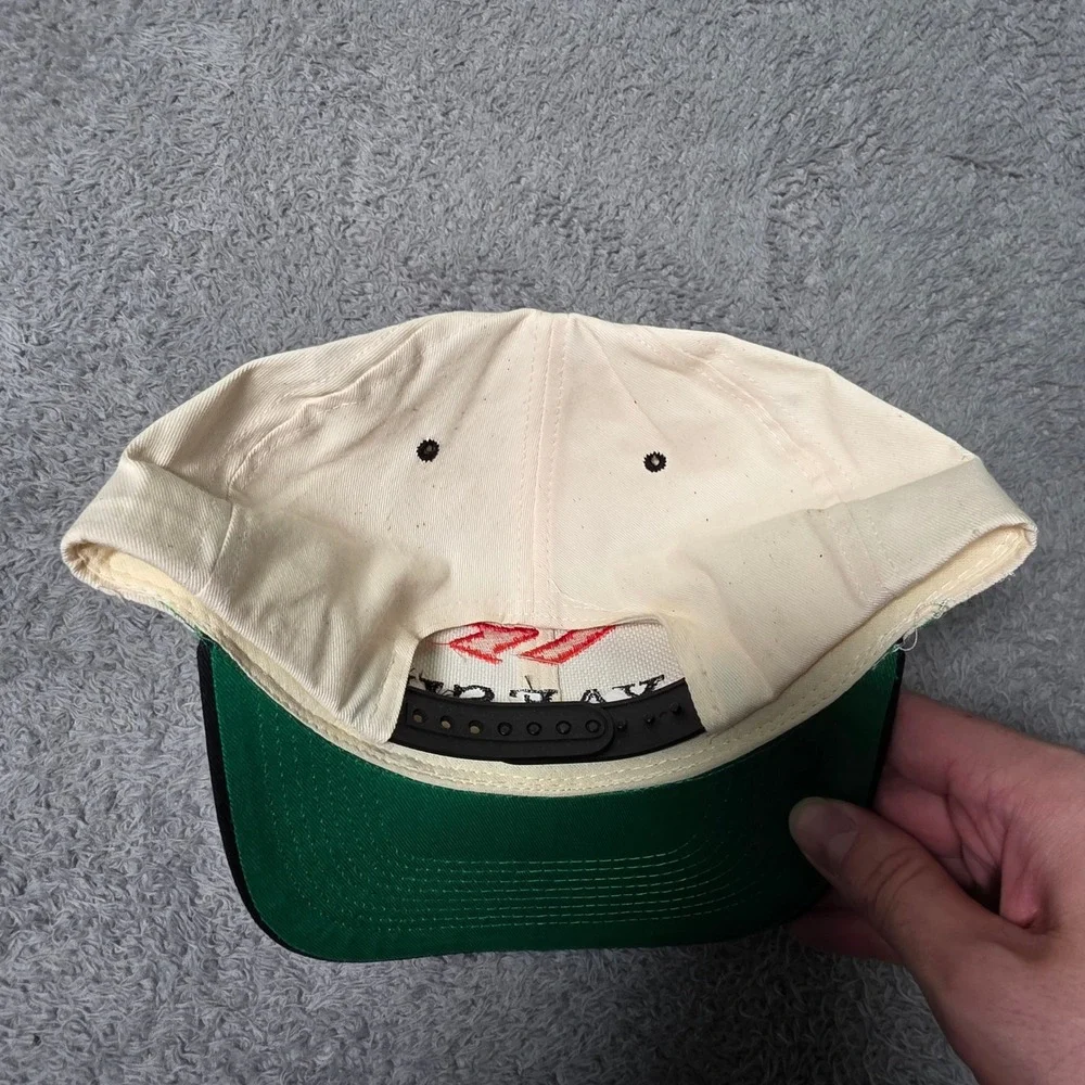 Yaesu Mens OSFM Snapback Hat Cream Black Vintage Ham Radio Logo Cap